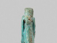 Aeg F 31 RS  Aeg F 31, Rückseite, Gegend von Assuan, Spätzeit, Thoeris, Hellblaue Fayence, H 4,7 cm, B 1,5 cm, T 2,0 cm